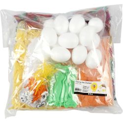 Kit pour la r&eacute;alisation de poussins de P&acirc;ques, H : 6 cm, 16 pi&egrave;ce, 1 set