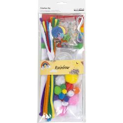 Assortiment de mat&eacute;riel cr&eacute;atif, Arc-en-ciel, 1 Pq.