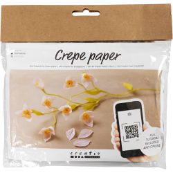 Mini Kit DIY Papier Cr&eacute;pon, Branche de cerisier, Cr&ecirc;p&eacute; &agrave; 180%, 1 Pq.