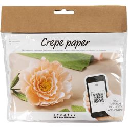Mini Kit DIY Papier Cr&eacute;pon, Pivoine, Cr&ecirc;p&eacute; &agrave; 180%, 105 gr, 1 Pq.