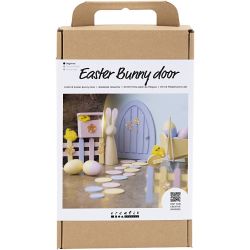 Kit DIY Porte du Lapin de P&acirc;ques, couleurs pastel, 1 Pq.