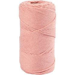 Cordon pour Macram&eacute;, L : 198 m, d 2 mm, rose, 330 gr/ 1 rouleau
