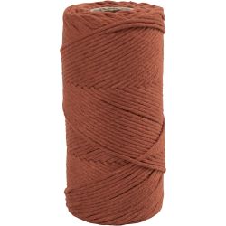 Cordon pour Macram&eacute;, L : 198 m, d 2 mm, orange brul&eacute;, 330 gr/ 1 rouleau