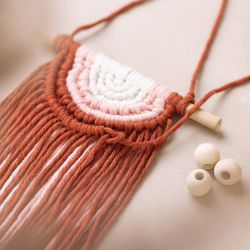 Cordon pour Macram&eacute;, L : 198 m, d 2 mm, orange brul&eacute;, 330 gr/ 1 rouleau