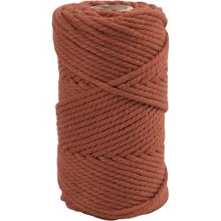 Cordon pour macram&eacute;, L : 55 m, d 4 mm, orange brul&eacute;, 330 gr/ 1 rouleau