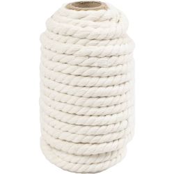 Cordon pour macram&eacute;, L : 12 m, d 8,5 mm, blanc cass&eacute;, 300 gr/ 1 rouleau