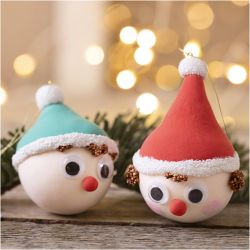 Mini Kit DIY Boules de No&euml;l, Lutins rouges et verts, 1 Pq.