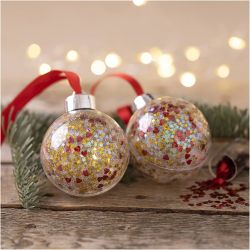Mini Kit DIY Boules de No&euml;l, Sequins, 1 Pq.