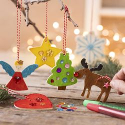 Kit DIY D&eacute;corations de No&euml;l, Coloriage, 1 Pq.