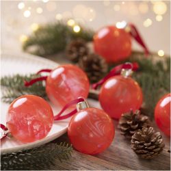 Kit DIY Boules de No&euml;l, Marbrage, 1 Pq.