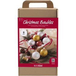 Kit DIY Boules de No&euml;l, Paillettes, 1 Pq.