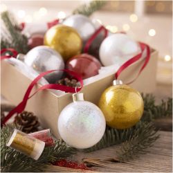 Kit DIY Boules de No&euml;l, Paillettes, 1 Pq.