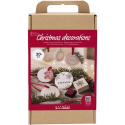 Kit DIY Objets de d&eacute;corations de No&euml;l, Argile autodurcissante, 1 Pq.
