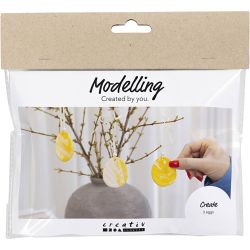 Mini Kit DIY Modelage, &OElig;uf, jaune clair, couleurs pastel, 1 Pq.