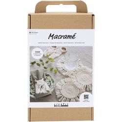Kit DIY Macram&eacute;, D&eacute;coration de table, blanc cass&eacute;, 1 Pq.