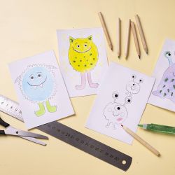 Mini Kit DIY Coloriage, Monstre, ass. de couleurs, 1 Pq.