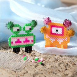 Mini Kit DIY Perles &agrave; Repasser, Monstre, ass. de couleurs, 1 Pq.