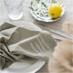 Mini Kit DIY Broderie, Serviette de table, dusty vert, 1 Pq.
