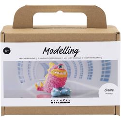 Mini Kit DIY Modelage, Monstre Freddy, rose n&eacute;on, 1 Pq.