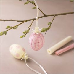 Mini Kit DIY Papier Cr&eacute;pon, &OElig;ufs, rose clair, jaune clair, 1 Pq.