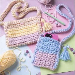 Kit de D&eacute;marrage DIY Crochet, Sacs, ass. de couleurs, 1 Pq.
