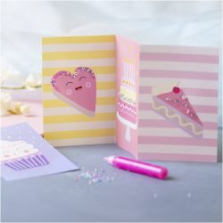 Mini Kit DIY D&eacute;coration, G&acirc;teaux, rose pastel, violet pastel, jaune pastel, 1 Pq.
