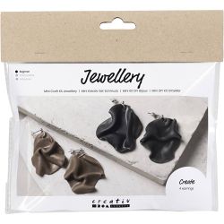 Mini Kit DIY Bijoux, Boucles d&rsquo;oreilles pli&eacute;es, 1 Pq.