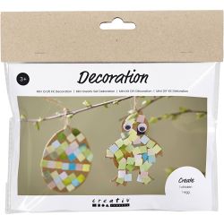 Mini Kit DIY D&eacute;coration, &OElig;uf et poussin, noir, brun, blanc, ass. de couleurs, 1 Pq.