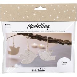 Mini Kit DIY Modelage, Colombes, blanc cass&eacute;, 1 Pq.