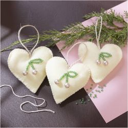 Mini Kit DIY Couture, Cœurs, blanc cassé, 1 Pq.