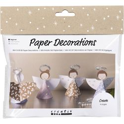 Mini Kit DIY D&eacute;corations en Papier, Anges, ass. de couleurs, 1 Pq.