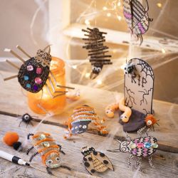 Kit DIY D&eacute;coration, Insectes, vers et pierres tombales, ass. de couleurs, 1 Pq.
