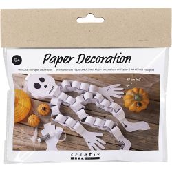 Mini Kit DIY D&eacute;corations en Papier, Squelette, noir/blanc, 1 Pq.