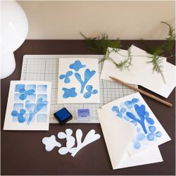 Mini Kit DIY Impression Tampon, Carte avec motif, blanc, blanc cassé, 1 Pq.