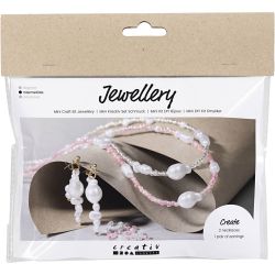 Mini Kit DIY Bijoux, Colliers et boucles d&rsquo;oreilles, brillant, 1 Pq.