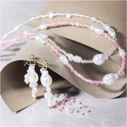 Mini Kit DIY Bijoux, Colliers et boucles d&rsquo;oreilles, brillant, 1 Pq.