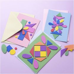 Mini Kit DIY D&eacute;coration, Cartes d&eacute;cor&eacute;es, bleu, vert, rose, 1 Pq.