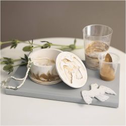 Kit DIY Moulage en R&eacute;sine, Pot avec couvercle, beige, blanc cass&eacute;, 1 Pq.