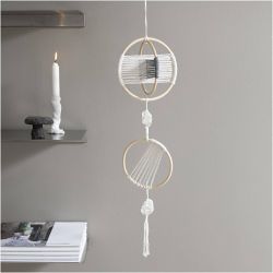 Kit DIY Macram&eacute;, Mobile, gris, blanc cass&eacute;, 1 Pq.