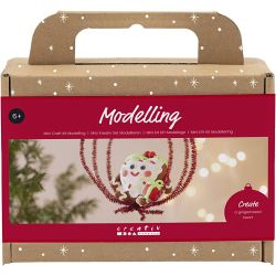 Mini Kit DIY Modelage, Figurine de No&euml;l en forme de c&oelig;ur, ass. de couleurs, 1 Pq.
