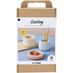 Kit DIY Moulage, R&eacute;cipients, bleu, rouge, jaune clair, 1 Pq.