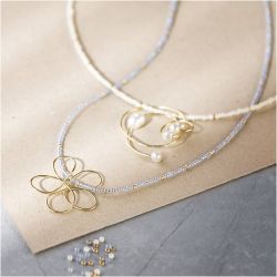 Mini Kit DIY Bijoux, Collier avec pendentif en fil, dor&eacute;, 1 Pq.