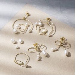 Mini Kit DIY Bijoux, Boucles d&rsquo;oreilles avec fil, dor&eacute;, 1 Pq.