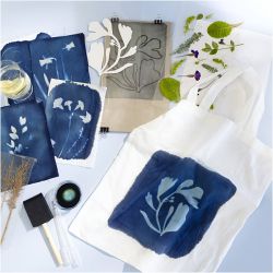 Kit DIY Cyanotypie, Textile, bleu, 1 Pq.