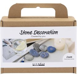 Mini Kit DIY D&eacute;coration de Pierres, bleu, 1 Pq.