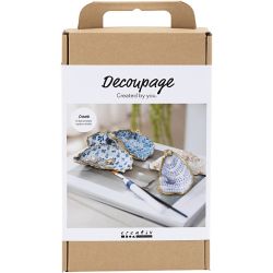 Kit DIY D&eacute;coupage, Coquilles d&rsquo;hu&icirc;tre, bleu, 1 Pq.