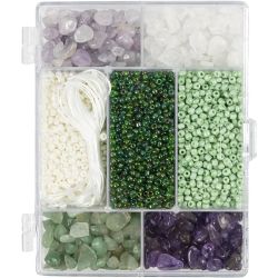 Mix Cr&eacute;atif Bijoux, Cristaux, dim. 2,6-10 mm, diam&egrave;tre int&eacute;rieur 0,8-1,2 mm, ca. 2460 pi&egrave;ces, ass. de couleurs, 1 Pq.