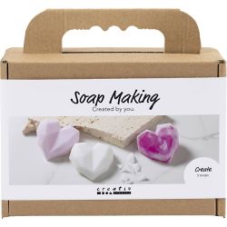Mini Kit DIY Fabrication de Savon, C&oelig;urs, rose, 1 Pq.