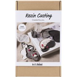 Kit DIY Moulage de R&eacute;sine, Conque, noir, blanc, 1 Pq.