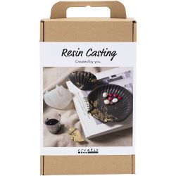 Kit DIY Moulage de R&eacute;sine, Moule, noir, or, 1 Pq.
